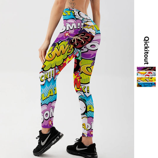 . "Qickitout 3D Printed Push Up Leggings - Women's Fitness & Running Pants